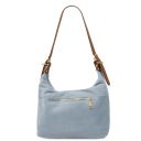 Sierra Borsa a Spalla in Pelle Scamosciata Celeste TL142419