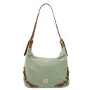 Sierra Borsa a Spalla in Pelle Scamosciata Verde Menta TL142419