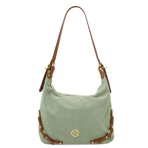 Sierra Schultertasche aus Wildleder Mint Grün TL142419