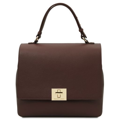 Silene Sac à Main en Cuir Convertible en sac à dos Café TL142152