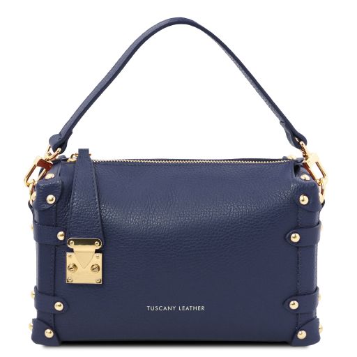 Praline Bauletto aus Weichem Leder Dunkelblau TL142422