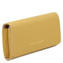 Iside Exklusive Damenbrieftasche aus Leder - Gross Pastell Gelb TL142434