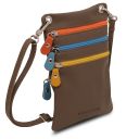 TL Bag Сумка-мини через плечо из мягкой кожи Темный серо-коричневый TL142431