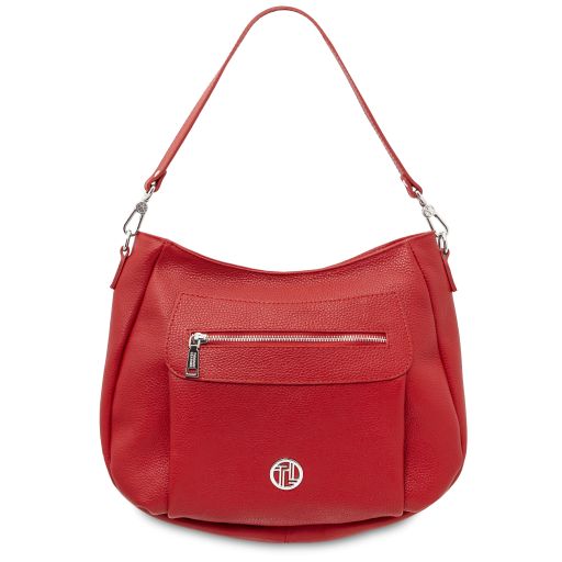 Brenda Borsa al Hombro en Piel Suave Rojo Lipstick TL142450