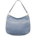 Brenda Schultertasche aus Weichem Leder Himmelblau TL142450