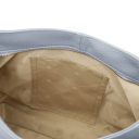 Brenda Schultertasche aus Weichem Leder Himmelblau TL142450
