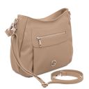 Brenda Schultertasche aus Weichem Leder Taupe TL142450