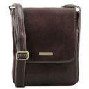 John Leather Crossbody bag for men With Front zip Pocket Темно-коричневый TL142464