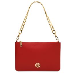 Diva Pochette in Pelle con Tracolla a Catena Rosso Lipstick TL142461