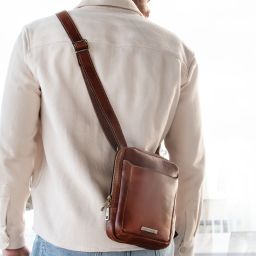 Mark Leather Crossbody Bag Natural TL142428