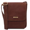 John Leather Crossbody bag for men With Front zip Pocket Коричневый TL141408