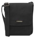 John Borsello da Uomo in Pelle con zip Frontale Nero TL141408