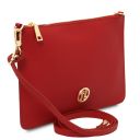 Diva Leather Clutch With Chain Strap Lipstick Red TL142461