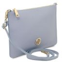 Diva Leather Clutch With Chain Strap Light Blue TL142461