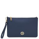 Diva Pochette in Pelle con Tracolla a Catena Blu scuro TL142461