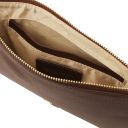 Diva Clutch aus Leder mit Schulterkette Kaffee TL142461