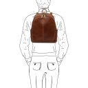 Canberra Rucksack aus Leder 2 Fächer Braun TL142460