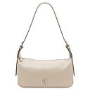 Miranda Schultertasche aus Weichem Leder Beige TL142467