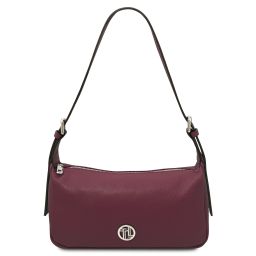 Miranda Schultertasche aus Weichem Leder Bordeaux TL142467