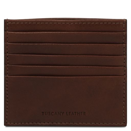 Porte-cartes en Cuir Marron foncé TL142469