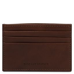 Leather Card Holder Dark Brown TL142471