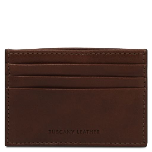 Leather Card Holder Dark Brown TL142471