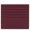 Leather Credit Card Holder Bordeaux TL142470
