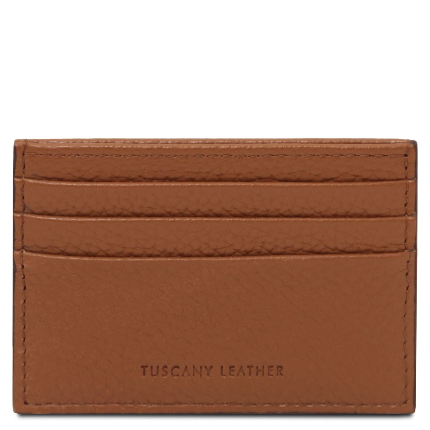 Leather Credit Card Holder Cognac