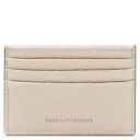 Leather Card Holder Beige TL142472