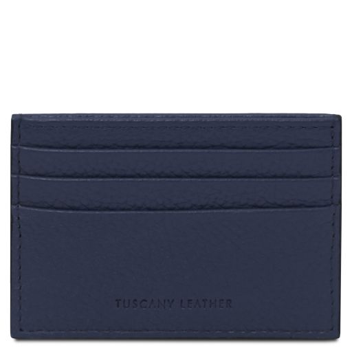 Porte-cartes en Cuir Bleu foncé TL142472