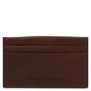Leather Credit Card Holder Dark Brown TL142473