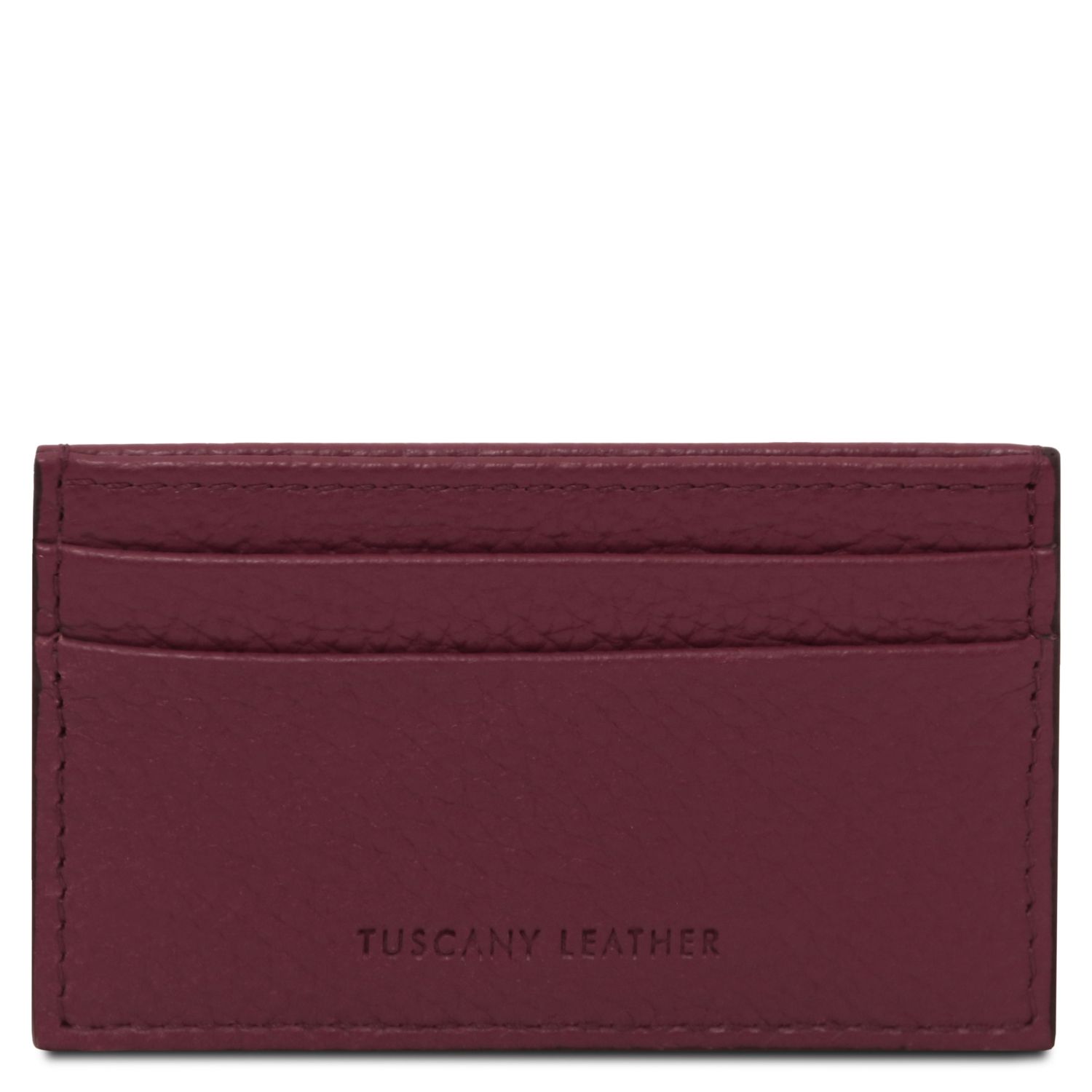 Leather Credit Card Holder Bordeaux
