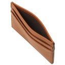 Kartenetui aus Leder Cognac TL142474