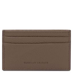 Leather Card Holder Dark Taupe TL142474