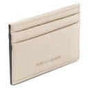Leather Card Holder Beige TL142474