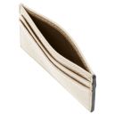 Leather Card Holder Beige TL142474