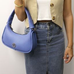 Michelle Leather Handbag - Small Size Blue TL142478