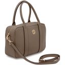 Stephany Leather Handbag Dark Taupe TL142439
