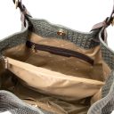 TL KeyLuck Bolso Shopping en Piel Imprimida Tejida Verde Oscuro TL141573