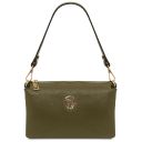 Sia Clutch aus Weichem Leder Tannengrün TL142479