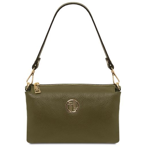 Sia Clutch aus Weichem Leder Tannengrün TL142479