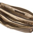 Sia Clutch aus Weichem Leder Dunkel Taupe TL142479