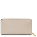 Financier Exklusive Damenbrieftasche aus Leder mit Rundum-Reißverschluss Beige TL142485