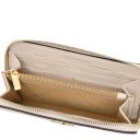 Financier Esclusivo Portafogli in Pelle zip Around Beige TL142485