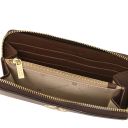 Financier Elegante Cartera en Piel con Cremallera en el Contorno Café TL142485