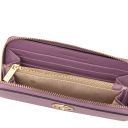 Financier Elegante Cartera en Piel con Cremallera en el Contorno Lila TL142485