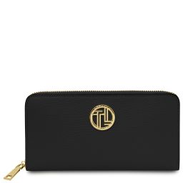 Financier Exclusive zip Around Leather Wallet Black TL142485