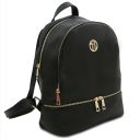 Djerba Mochila en Piel Suave y Cartera en Piel con Cremallera en el Contorno Negro TL142488