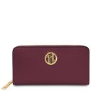 Maiorca Bolso en Piel y Cartera en Piel con Cremallera en el Contorno Bordeaux TL142486