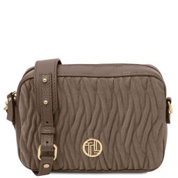 Chantilly Bolso con Badolera en Piel Marrón topo oscuro TL142490